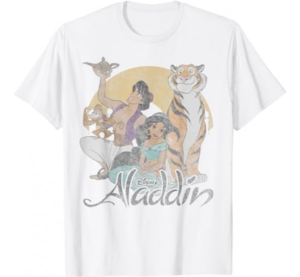 Disney Aladdin Group Shot Faded Sun Poster T-Shirt Disney Aladdin Group Shot Faded Sun Poster T-Shirt